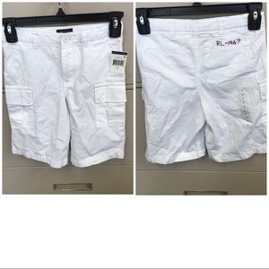 NWT Ralph Lauren Polo White Cargo shorts size 7